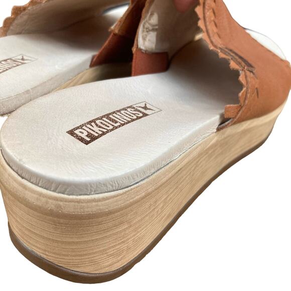 Pikolinos slides wedges women's size 10 - 10.5 EU 41 brown mules sandals braided - Picture 9 of 13